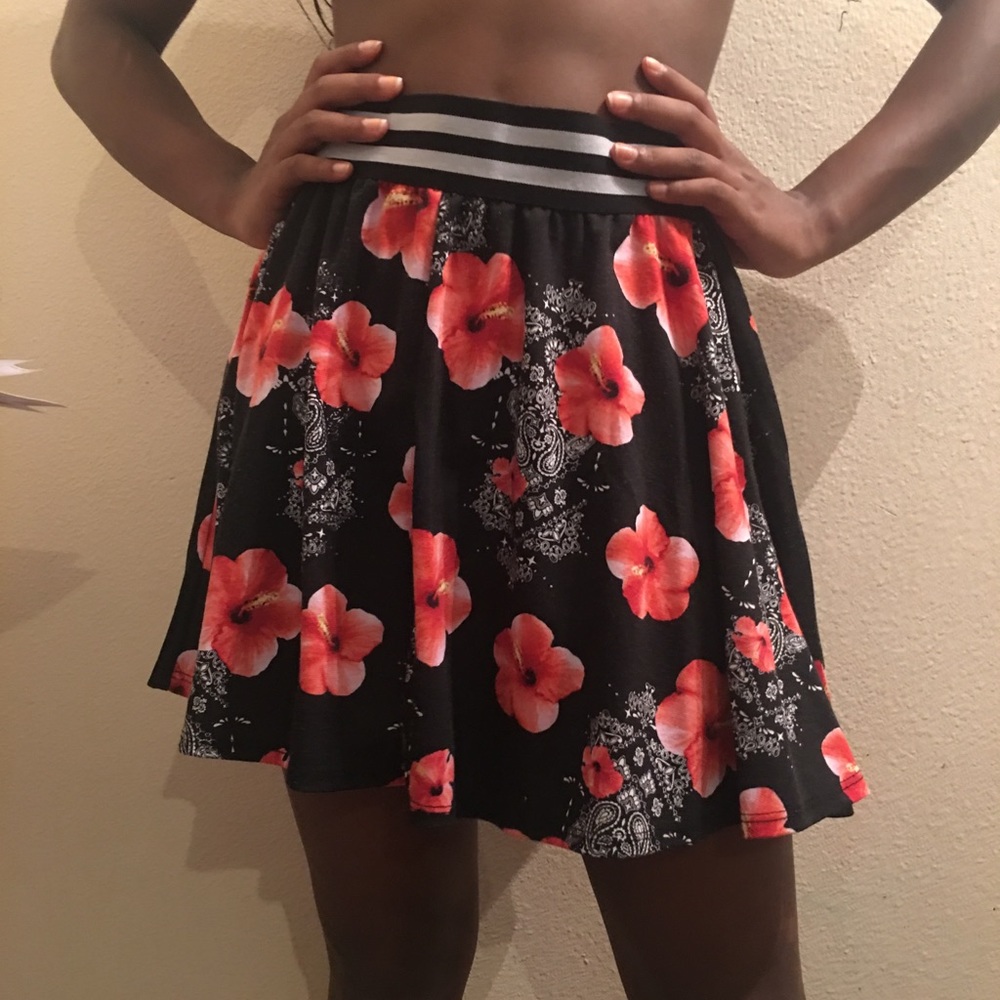 Hawaiian Floral Skater Skirt